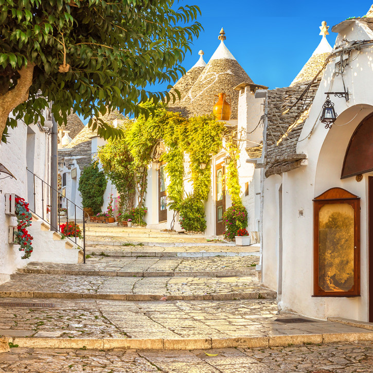 calle di alberobello con trulli