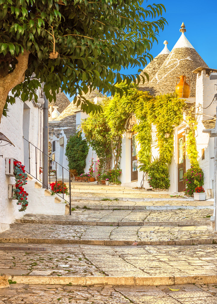 calle di alberobello con trulli