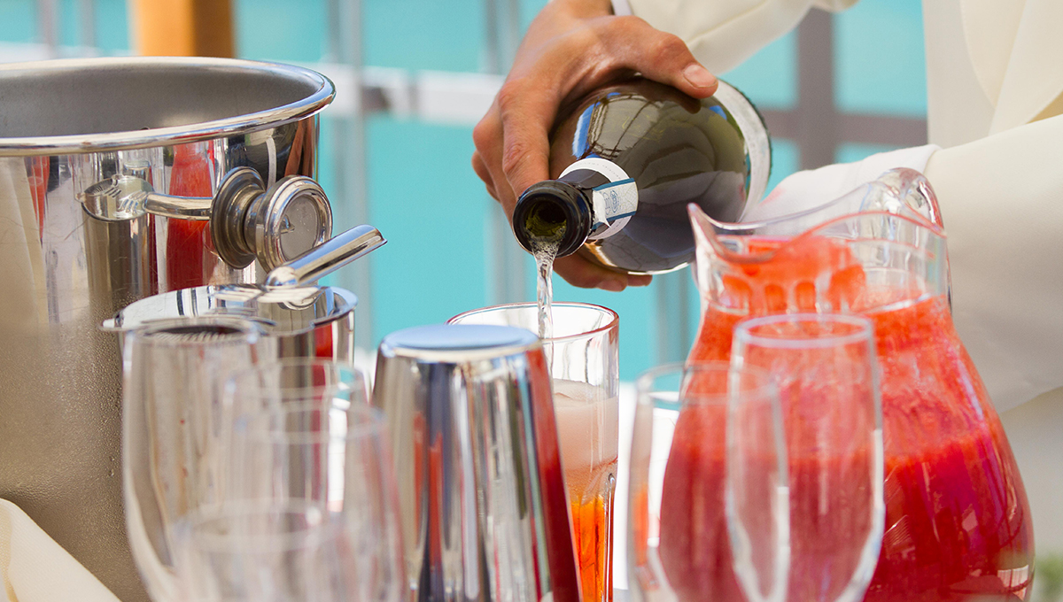 aperitivo di benvenuto in un banchetto